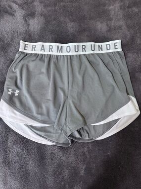 Under Armour Gray and White Women's Athletic Shorts